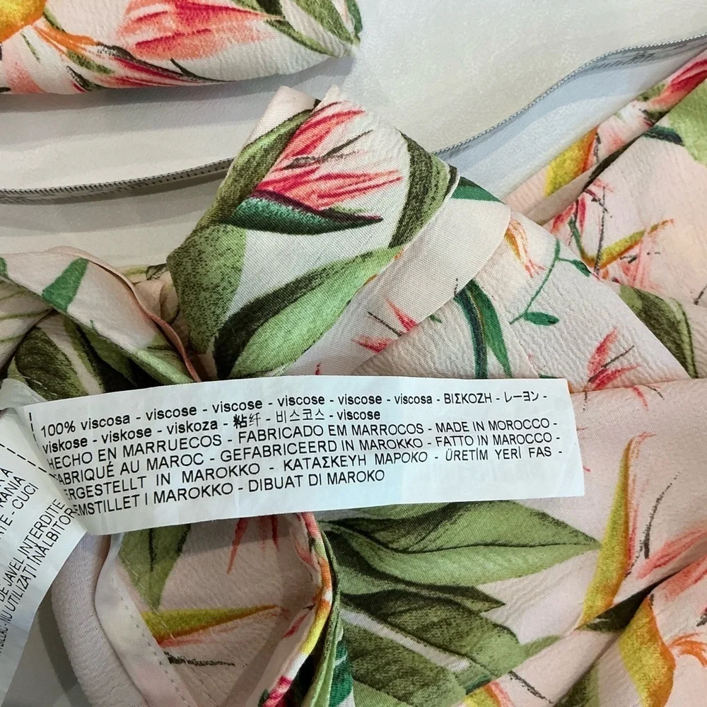Zara Birds of Paradise Tropical Print Matching Set Top & Pants